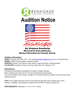 Assassins Audition Packet - Renegade Theater Company