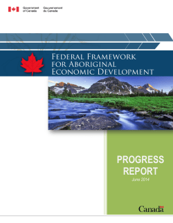 Federal Framework for Aboriginal Economic Development