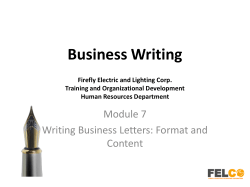 Formats of Business Letter