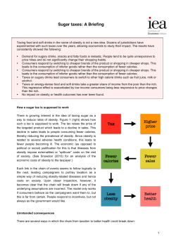 Sugar taxes: A Briefing - Institute of Economic Affairs