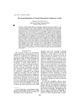 Hormonal Regulation of Female Reproductive Behavior in Fish1