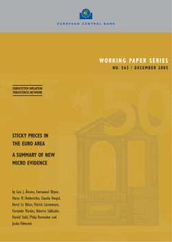 Sticky prices in the euro area: a summary of new micro evidence