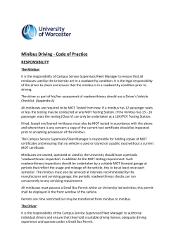 Minibus Driving - Code of Practice
