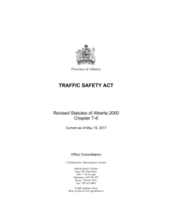 Traffic Safety Act - Alberta Queen`s Printer