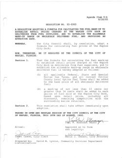 a resolution adopting a formula for calculating the fuel mark