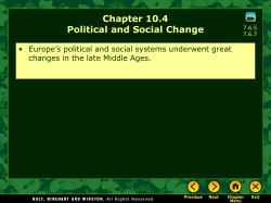 Chapter 10.4 Political and Social Change