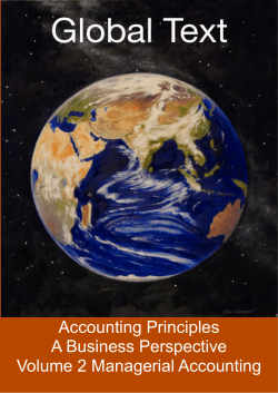 Accounting Principles A Business Perspective Volume 2 Managerial