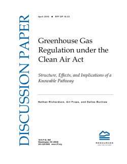 Greenhouse Gas Regulation under the Clean Air Act: Structure