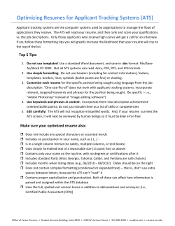 Optimizing Resumes for Applicant Tracking Systems