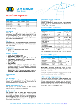 HOT FIREPol DNA Polymerase I is modified FIREPol DNA