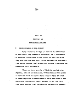 PART II CHAPTER XI THE DOCTRINE OF MAYA I THE