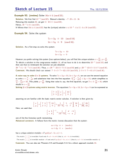 Sketch of Lecture 15