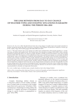 THE LINK BETWEEN FROM DAY TO DAY CHANGE OF WEATHER