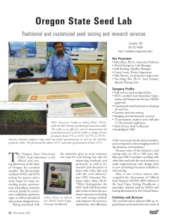 Oregon State Univ. Seed Lab in Seed Today