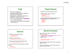 Fungi Fungal Diseases Bacteria Bacterial Diseases
