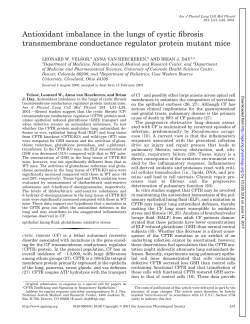 Antioxidant imbalance in the lungs of cystic fibrosis - AJP-Lung