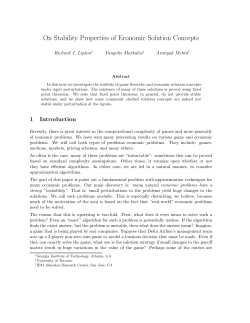 On Stability Properties of Economic Solution Concepts