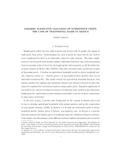 Farmers` Subjective Valuation of Subsistence Crops: The Case of