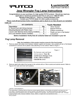 Jeep Wrangler Fog Lamp Instructions