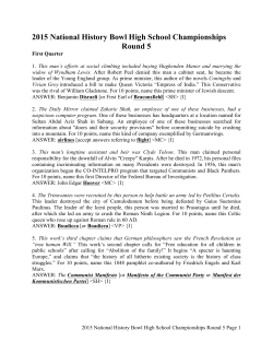 2015 National History Bowl High School Championships Round 5