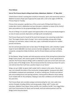 Press Release Visit of The Princess Royal to Wings South West