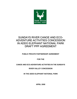 Draft PPP Agreement - Sundays River Valley Concession