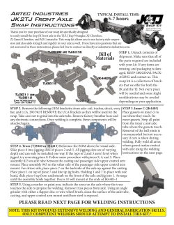 ARTEC INDUSTRiES JK2TJ FRONT AxlE SwAP INSTRUCTiONS