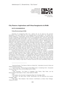 City Futures: Aspirations and Urban Imaginaries in Delhi