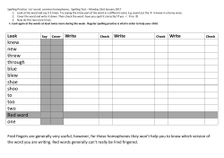 knew new threw through blue blew shoe shoo to too two Red word