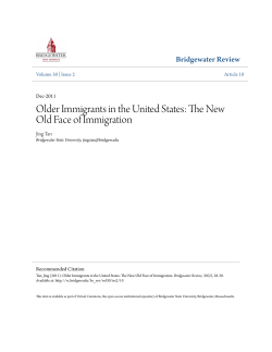 Older Immigrants in the United States: The New Old Face of