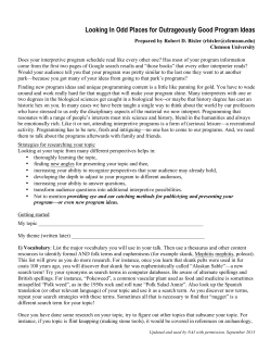 Looking In Odd Places for Outrageously Good Program Ideas