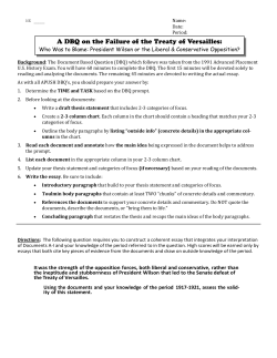 DBQ on Treaty of Versailles