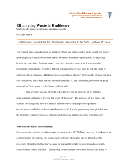 Eliminating Waste in Healthcare