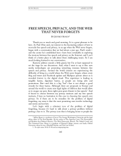 free speech, privacy, and the web that never forgets