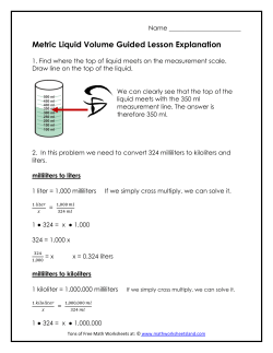 Metric Liquid Volume Guided Lesson Explanation
