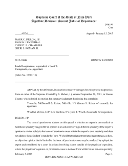 Bongiovanni v Cavagnuolo - New York State Unified Court System