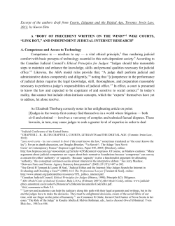 Excerpt of the authors draft from Courts, Litigants and the Digital Age