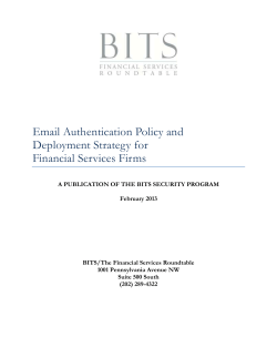 BITS Email Authentication Policy and Deployment Strategy for