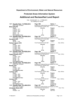 Additional and Reclassified Land Report