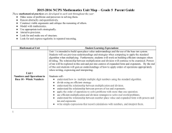 20152016 NCPS Mathematics Unit Map – Grade 5 Parent Guide