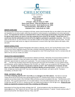 CHS Senior Class Guidelines