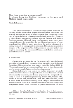 How close to syntax are compounds? Evidence from the linking