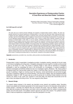 Descriptive Experiences on Photojournalism Practice: A