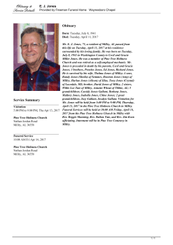 EJ Jones Guest Book - Freeman Funeral Home