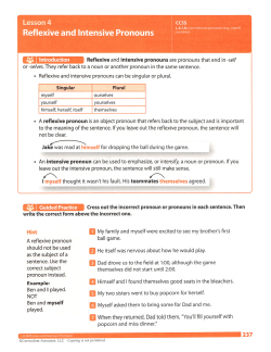 Singular Plural Cross out the incorrect pronoun or