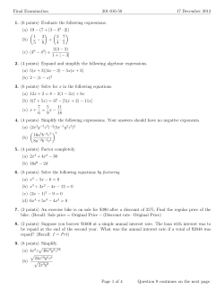 Final Examination 201-016-50 17 December 2013 1. (6 points