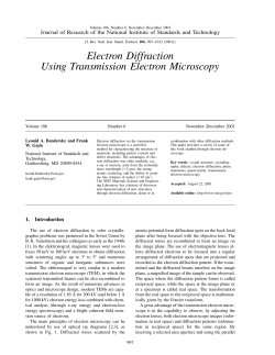 Electron Diffraction Using Transmission Electron Microscopy