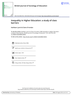 Inequality in Higher Education: a study of class