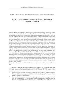 martianus capella`s questionable relation to the vandals