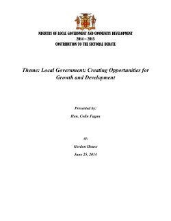 Theme: Local Government: Creating Opportunities for Growth and